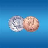 Copper Silver Half Dollar/English Penny